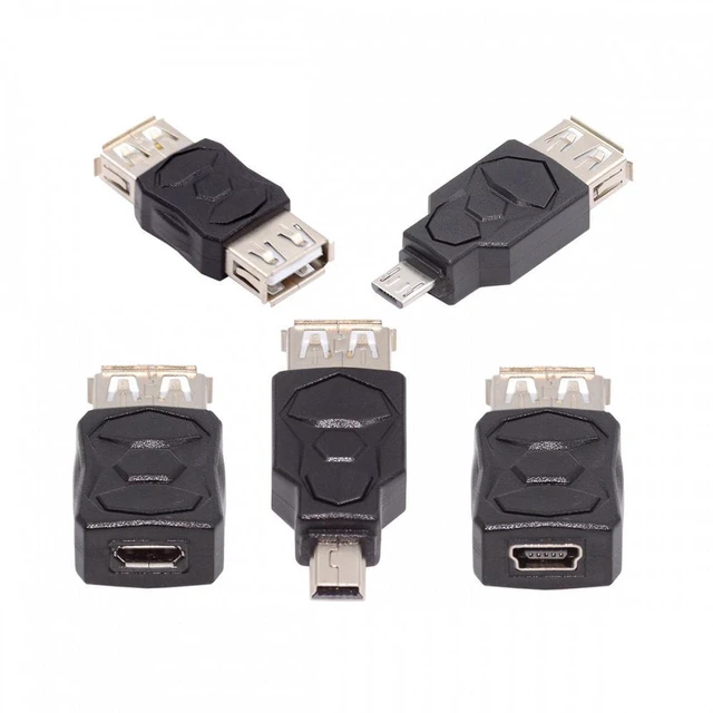 Main image of WRIARICH 5pcs/lot Micro USB 2.0 OTG Mini USB 5Pin Type-A Male to Female Data Charge Adapter