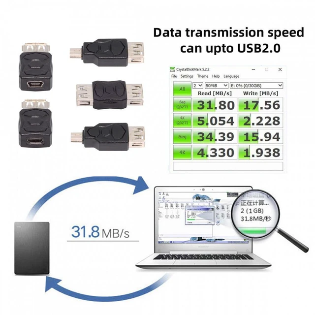 Alt view image 3 of 7 - WRIARICH 5pcs/lot Micro USB 2.0 OTG Mini USB 5Pin Type-A Male to Female Data Charge Adapter