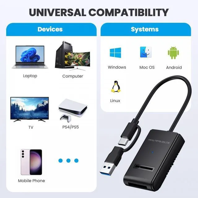 Alt view image 4 of 7 - WRIARICH Cable USB 3.0 USB-C Type-C Type-A to NVME M-key M.2 NGFF SATA SSD Docking Horizontal External Cable Enclosure RTL9210B Chipset