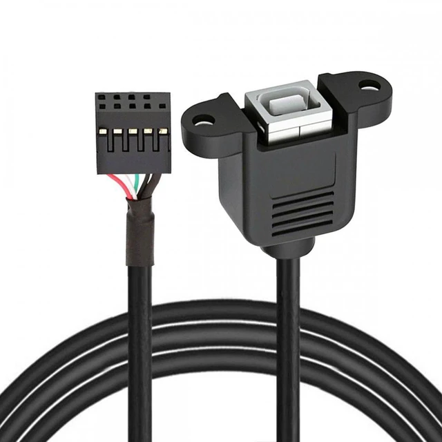 Main image of WRIARICH USB 2.0 Motherboard 9pin 10pin Header to Standard Type-B Female Extension cable with Nuts for Panel Mount