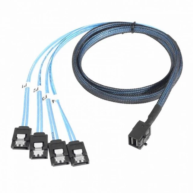Alt view image 7 of 7 - WRIARICH Internal Mini SAS HD SFF-8643 Host to 4 SATA 7pin Target Hard Disk 6Gbps Data Server Raid Cable
