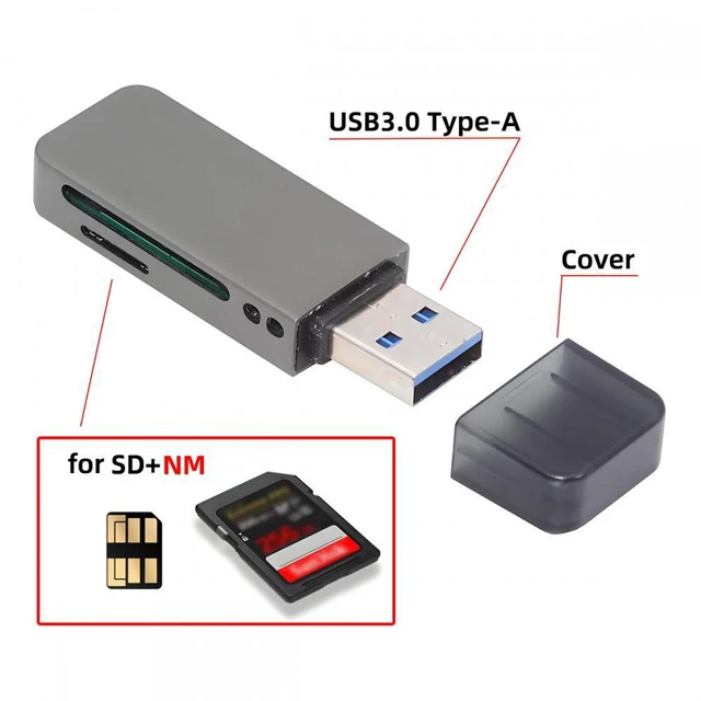 Alt view image 4 of 7 - WRIARICH Cable USB 3.0 to Nano Memory NM Card & SD Card Reader Writer for Camera & Laptop & Tablet & Mate Serial Phone