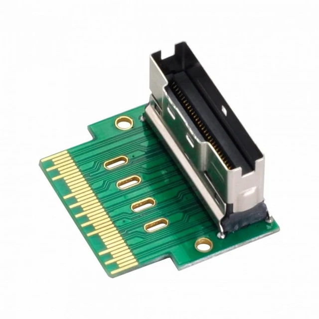 Main image of WRIARICH PCI-E Slimline SAS 4.0 SFF-8654 8i 74pin to SFF-8654 74pin Male to Female Extender Adapter Angled Test Tools