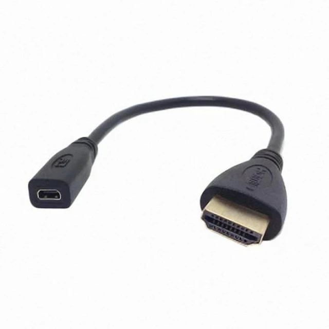 Alt view image 2 of 7 - WRIARICH 20cm Micro HDMI socket Female to HDMI Male adapter Cable for Tablet Cell Phone