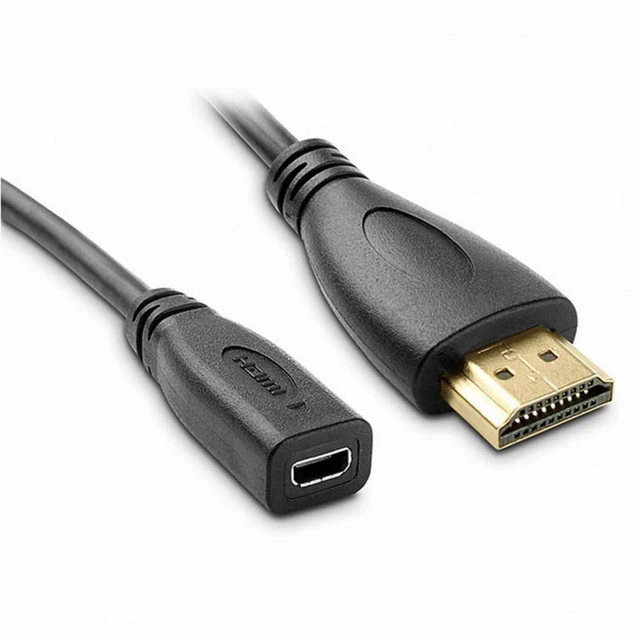 Alt view image 7 of 7 - WRIARICH 20cm Micro HDMI socket Female to HDMI Male adapter Cable for Tablet Cell Phone