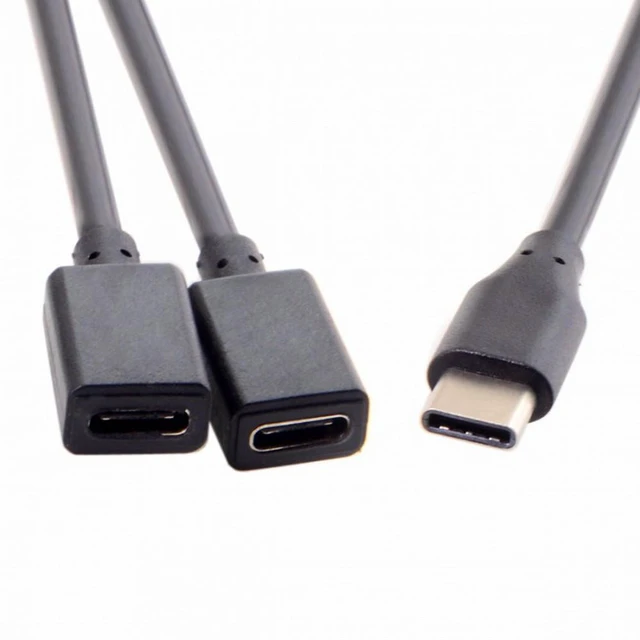 Alt view image 5 of 7 - WRIARICH USB 2.0 Type-C USB-C to Dual Ports 1-to-2 USB-C Female Hub Cable 480Mbps For Laptop PC Mouse Flash Disk