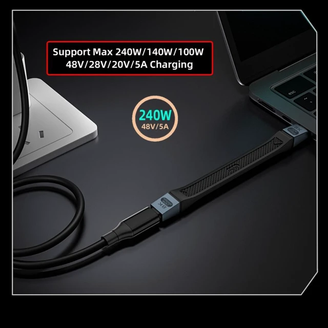 Alt view image 4 of 7 - WRIARICH Cable USB5.0 80Gbps Flat Slim FPC Cable 13cm with 240W and 16K@30hz 8K@60Hz 5K@60Hz Compatible with USB4.0 Thunderbolt3/4/5