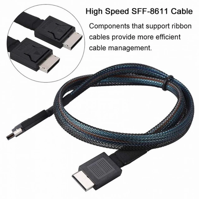 Alt view image 6 of 7 - WRIARICH OCuLink PCIe PCI-Express SFF-8611 4i to OCuLink SFF-8611 SSD Data Active Cable 50cm