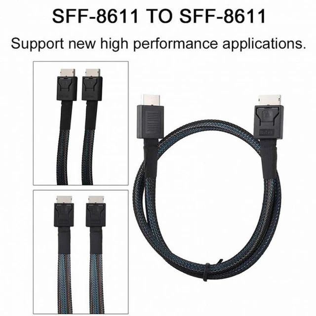 Alt view image 7 of 7 - WRIARICH OCuLink PCIe PCI-Express SFF-8611 4i to OCuLink SFF-8611 SSD Data Active Cable 50cm
