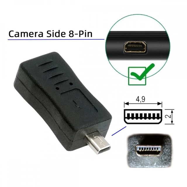 Alt view image 5 of 7 - WRIARICH 3pcs/set USB-C Type-C Micro Mini USB Female to Camera Mini 8P Data Power Adapter for Coolpix UC-E6 UC-E16 UC-E17 DSC-W DMC-S EX-Z