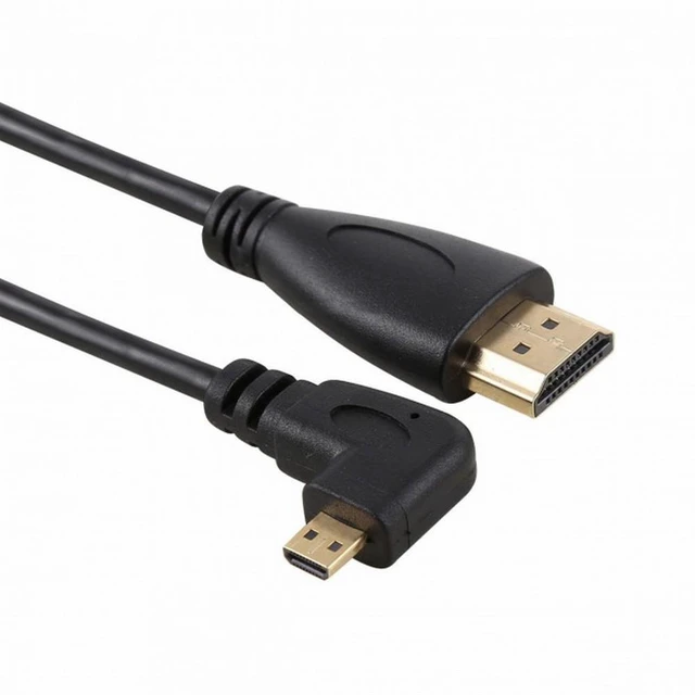 Alt view image 6 of 7 - WRIARICH Stretch Right Angled 90 Degree Micro HDMI to HDMI Male HDTV Cable for Cell Phone Tablet Camera