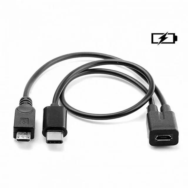 Main image of WRIARICH Micro USB Female to Type-C USB-C USB 3.1 Micro USB Male Splitter Extension Charge Cable