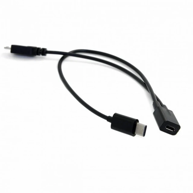 Alt view image 6 of 6 - WRIARICH Micro USB Female to Type-C USB-C USB 3.1 Micro USB Male Splitter Extension Charge Cable
