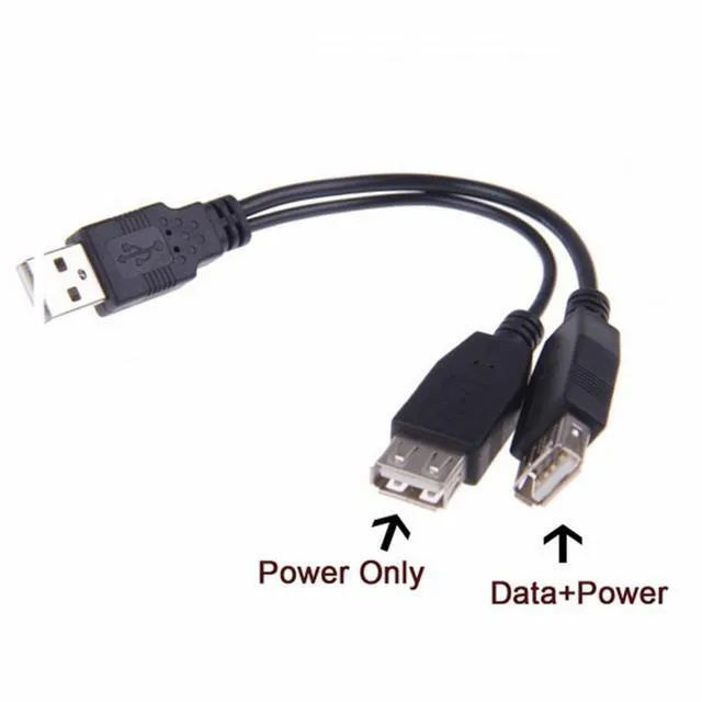 Alt view image 4 of 7 - WRIARICH USB 2.0 A Male to Dual Data USB 2.0 A Female + Power Cable USB 2.0 A Female Extension Cable (20cm)