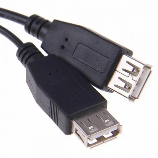 Alt view image 5 of 7 - WRIARICH USB 2.0 A Male to Dual Data USB 2.0 A Female + Power Cable USB 2.0 A Female Extension Cable (20cm)