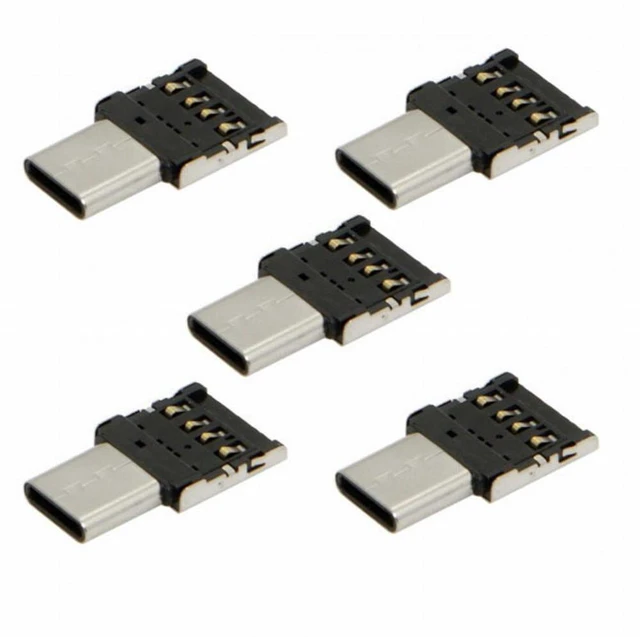 Main image of WRIARICH 5pcs Ultra Mini Type-C USB-C to USB 2.0 OTG Adapter for Cell Phone Tablet USB Cable Flash Disk