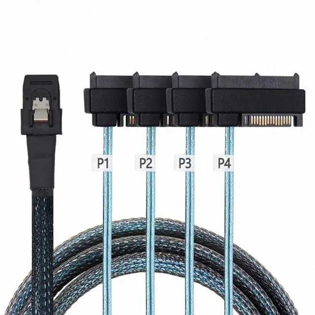 Main image of WRIARICH Internal 36 Pin Mini SAS SFF-8087 Host to 4 SFF-8482 Target SAS Hard Disk and SATA Power Cable 50cm
