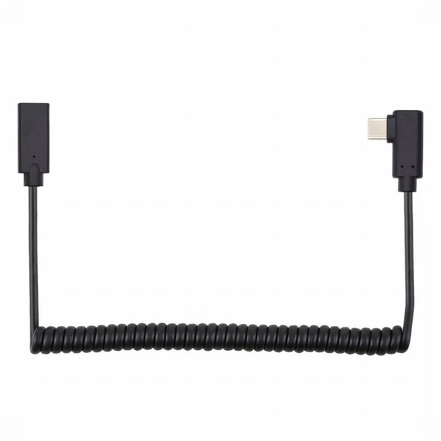 Alt view image 2 of 7 - WRIARICH USB-C Stretch Coiled Keyboard Mouse Cable for Gaming Keyboard Type-C Male to Female Extension Cable Power & Data