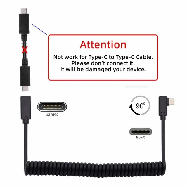 Alt view image 4 of 7 - WRIARICH USB-C Stretch Coiled Keyboard Mouse Cable for Gaming Keyboard Type-C Male to Female Extension Cable Power & Data