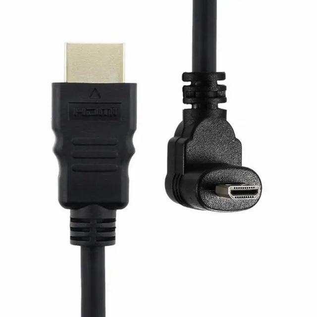 Main image of WRIARICH Up Angled 90 Degree Micro HDMI to HDMI Male HDTV Cable 4K Type-D for Cell Phone Tablet Camera 0.5m
