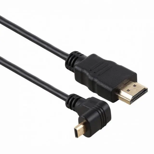 Alt view image 2 of 7 - WRIARICH Up Angled 90 Degree Micro HDMI to HDMI Male HDTV Cable 4K Type-D for Cell Phone Tablet Camera 0.5m