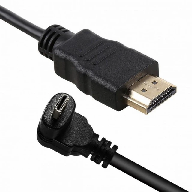 Alt view image 3 of 7 - WRIARICH Up Angled 90 Degree Micro HDMI to HDMI Male HDTV Cable 4K Type-D for Cell Phone Tablet Camera 0.5m