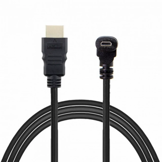 Alt view image 6 of 7 - WRIARICH Up Angled 90 Degree Micro HDMI to HDMI Male HDTV Cable 4K Type-D for Cell Phone Tablet Camera 0.5m