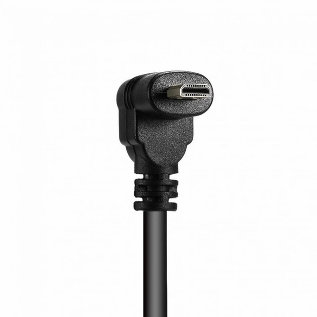 Alt view image 5 of 7 - WRIARICH Up Angled 90 Degree Micro HDMI to HDMI Male HDTV Cable 4K Type-D for Cell Phone Tablet Camera 0.5m