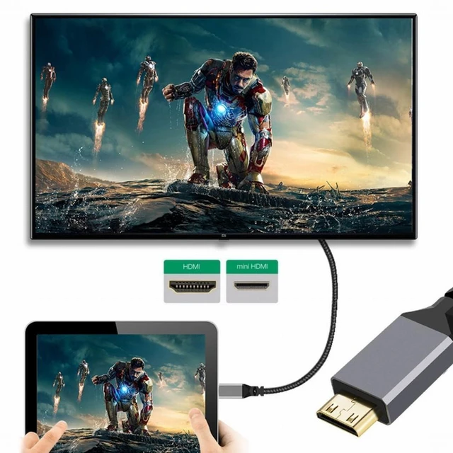 Alt view image 5 of 7 - WRIARICH 4K Type-C MINI HDMI 1.4 Male 90 Degree Right Angled to HDMI Female Extension Cable for DV MP4 Camera DC Laptop
