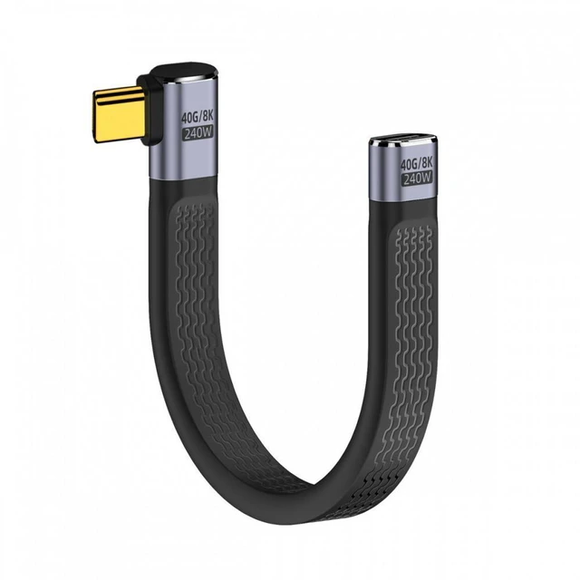 Main image of WRIARICH Right Angled USB4 Extension Cable 13cm Slim Flat Male to Female 40Gbps with 240W Power and 8K@60Hz Video