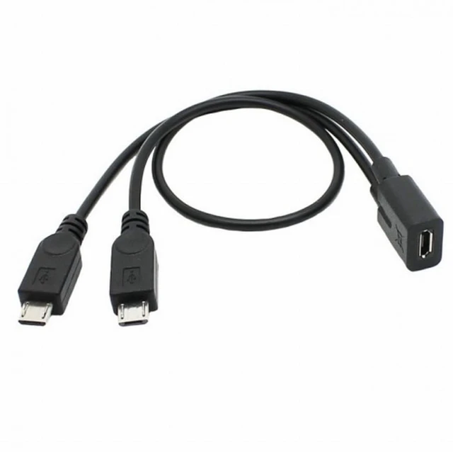Main image of WRIARICH Micro USB Female to 2 Micro USB Male Splitter extension charge cable for Galaxy S5 i9600 S4 I9500 Note2 N7100 S3 I9300 S2 9100