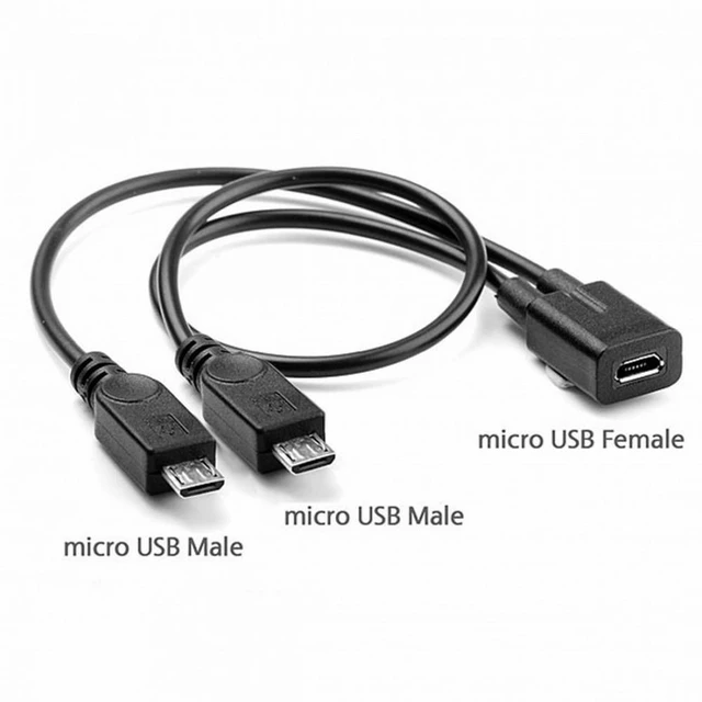 Alt view image 7 of 7 - WRIARICH Micro USB Female to 2 Micro USB Male Splitter extension charge cable for Galaxy S5 i9600 S4 I9500 Note2 N7100 S3 I9300 S2 9100