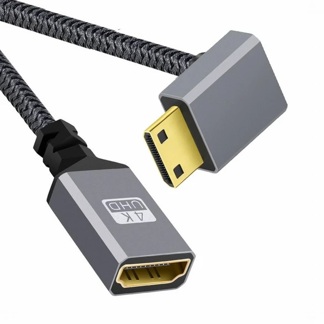 Main image of WRIARICH 4K Type-C MINI HDMI 1.4 Male 90 Degree Down Angled to HDMI Female Extension Cable for DV MP4 Camera DC Laptop
