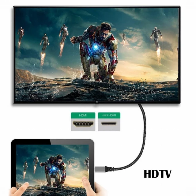 Alt view image 5 of 7 - WRIARICH 4K Type-C MINI HDMI 1.4 Male 90 Degree Down Angled to HDMI Female Extension Cable for DV MP4 Camera DC Laptop