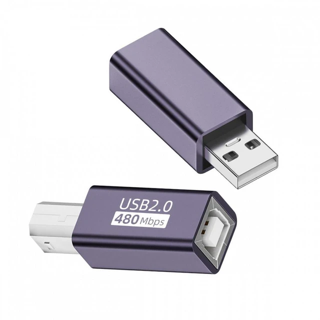 Alt view image 6 of 6 - WRIARICH 2pcs/lot USB 2.0 B Type Female to Type-A & Type-B Male Extension Adapter for Printer Scanner Disk