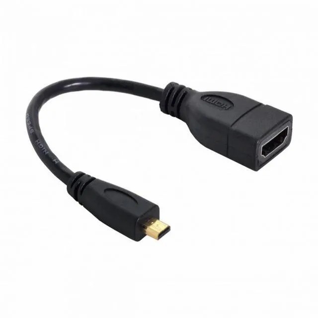 Alt view image 2 of 6 - WRIARICH Micro HDMI Male to HDMI Female Adapter Short Cable 4K 60hz UHD Cord 10cm for Camera Laptop HDTV Monitor