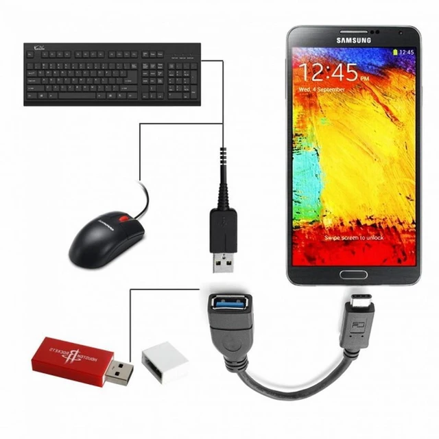 Alt view image 3 of 7 - WRIARICH Reversible Design USB 3.0 3.1 Type-C Male Connector to A Female OTG Data Cable for Tablet Cell Phone