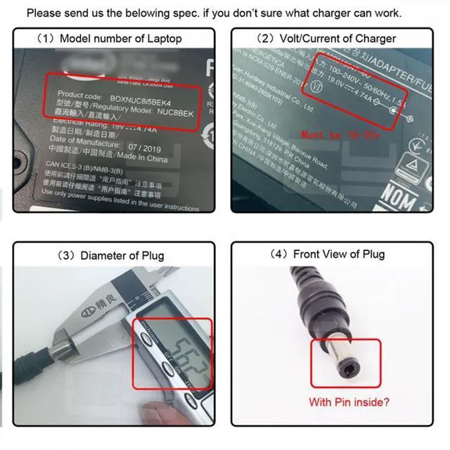 Alt view image 7 of 7 - WRIARICH Type-C USB-C Input to DC 4.8x1.7mm Jack Smart LED Display 100W Output Power 20V 5A PD Charge 65W Adapter for Laptop