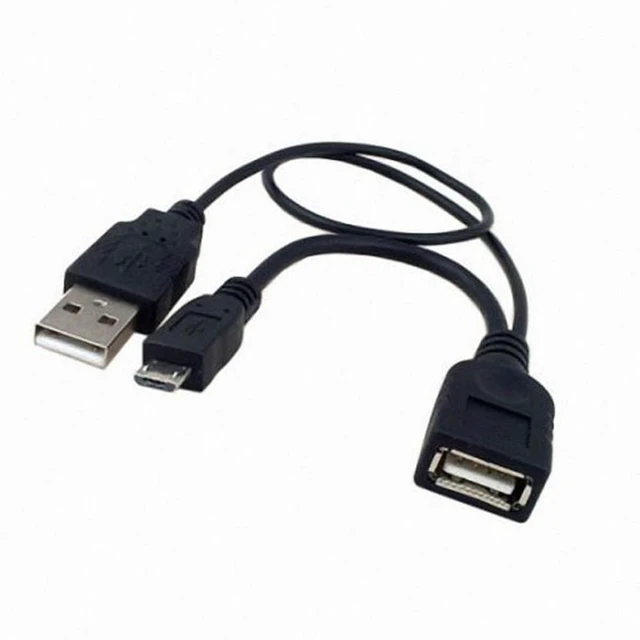 Alt view image 2 of 7 - WRIARICH Black Color Micro USB 2.0 OTG Host Flash Disk Cable with USB power for Galaxy S3 i9300 S4 i9500 Note2 Note3 S5
