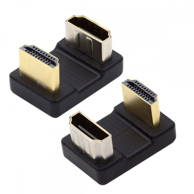 Main image of WRIARICH Cable 2pcs/lot Up & Down HDMI 1.4 Male Type-A to HDMI Female Port Saver 360 Degree Opposite U Shape Back Angled Extension Adapter