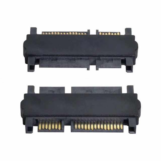 Alt view image 4 of 7 - WRIARICH 3.5" 2.5inch SATA 22Pin 7+15 Male to SATA 22P 7+15 Male extension convertor Straight adapter