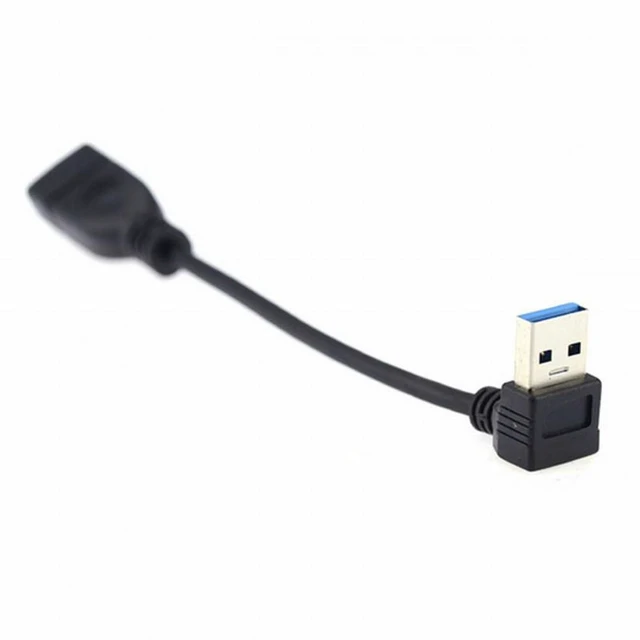 Alt view image 4 of 5 - WRIARICH Down Angled USB 3.0 Type-A Male to USB 3.0 Type-A Female Extension Cable (20cm) 5Gbps 90 Degree