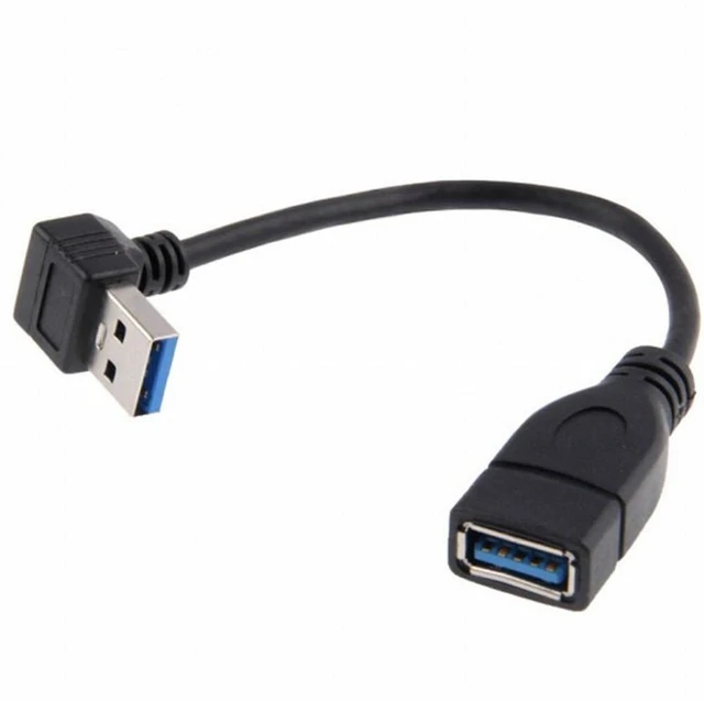 Main image of WRIARICH Down Angled USB 3.0 Type-A Male to USB 3.0 Type-A Female Extension Cable (20cm) 5Gbps 90 Degree