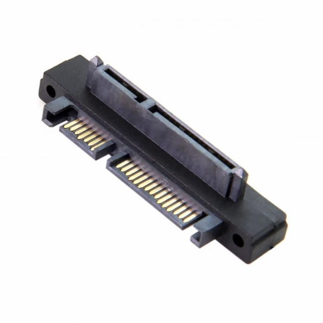 Alt view image 2 of 7 - WRIARICH 90 Degree Up Angled SATA 22Pin 7+15 Male to SATA 22Pin Female Extension Convertor Adapter