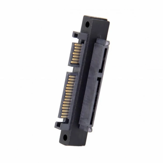 Alt view image 3 of 7 - WRIARICH 90 Degree Up Angled SATA 22Pin 7+15 Male to SATA 22Pin Female Extension Convertor Adapter