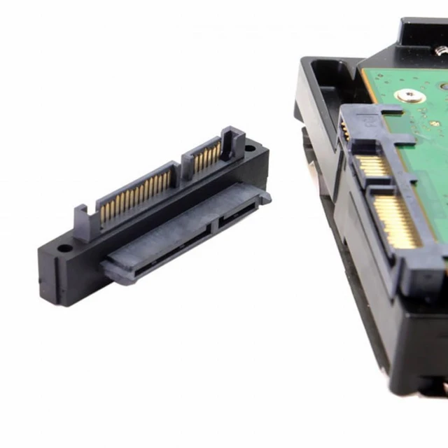 Alt view image 4 of 7 - WRIARICH 90 Degree Up Angled SATA 22Pin 7+15 Male to SATA 22Pin Female Extension Convertor Adapter