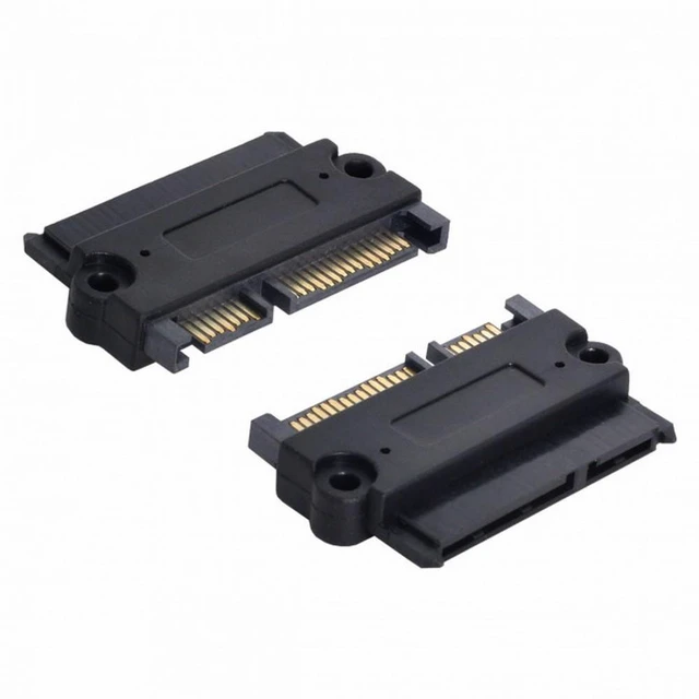 Alt view image 6 of 7 - WRIARICH 3.5" 2.5inch SATA 22Pin 7+15 Male to SATA 22P 7+15 Female extension convertor adapter with screw holes
