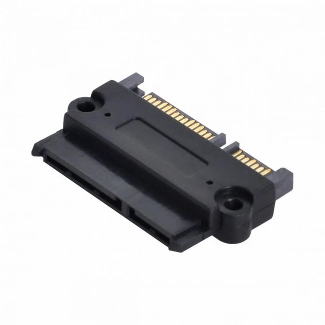 Alt view image 7 of 7 - WRIARICH 3.5" 2.5inch SATA 22Pin 7+15 Male to SATA 22P 7+15 Female extension convertor adapter with screw holes