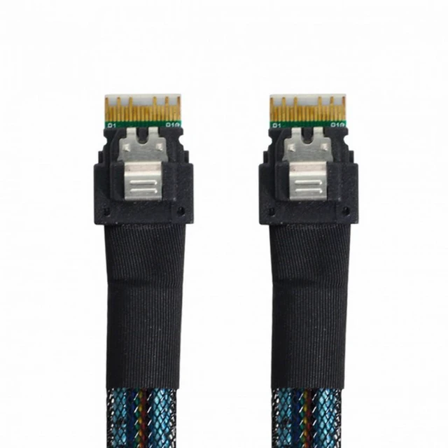 Main image of WRIARICH PCI-E Slimline SAS 4.0 SFF-8654 4i 38pin Host to SFF-8654 Slim SAS Target Cable 50cm