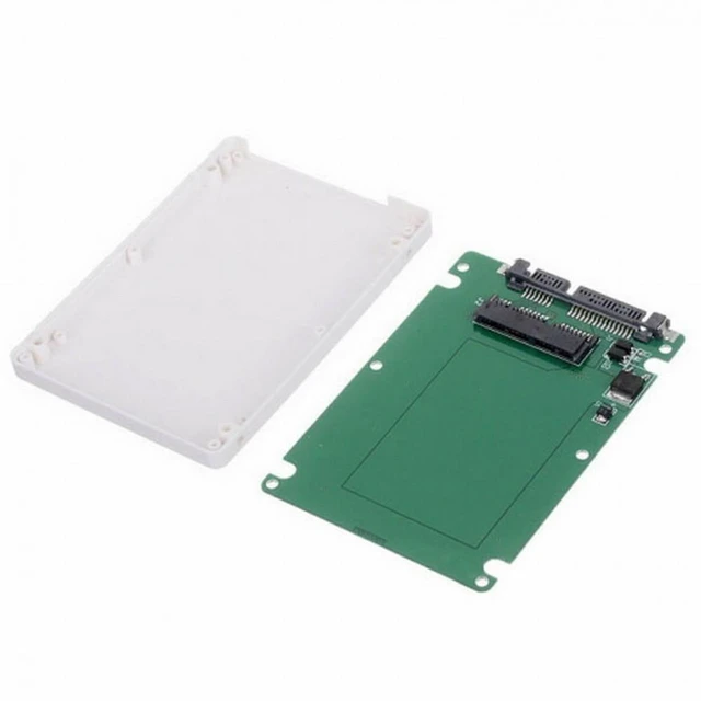 Alt view image 2 of 7 - WRIARICH 1.8" Micro SATA 16pin SSD to 2.5" SATA 22pin 7+15 hard disk case Enclosure White 7mm height